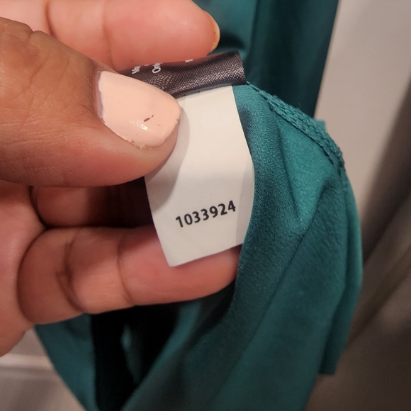 Women's LANE BRYANT Sz 26/28 bottom down long sleeve blouse green - Picture 5 of 10